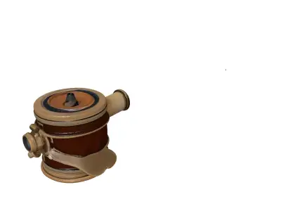 Steampunk Brass Leather Device Prop 3D model