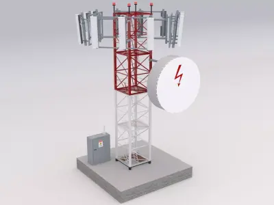 Antenna Tower Low-poly 3D model purchase