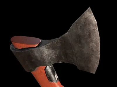 Aged Wooden Axe2 Low-poly 3D model
