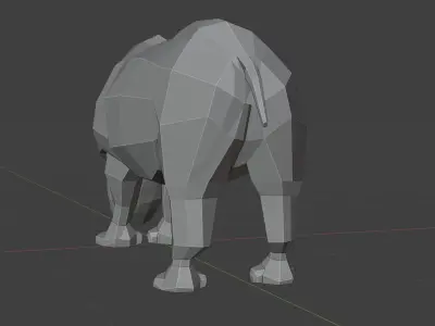rhino low poly horse in polygons Low-poly 3D model
