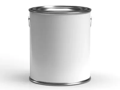 One pint paint can  with plastic handle 3D model