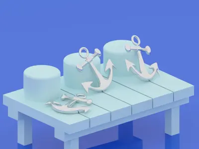 Ship Anchor Low-poly 3D model