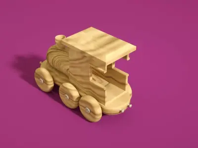 Train kids toy Low-poly 3D model