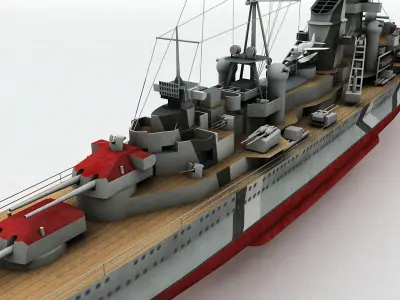  Prinz Eugen Heavy Cruiser Military Ship 3D model
