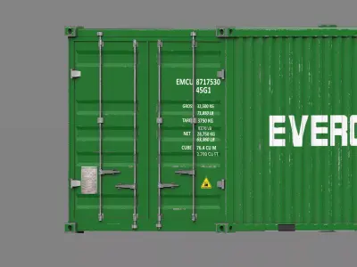 PBR 20 and 40 ft Shipping Cargo Container - Collection Pack Low-poly 3D model