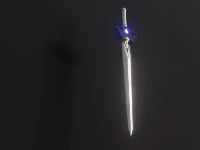 Low-Poly Genshin Impact COOL STEEL SWORD Low-poly 3D model