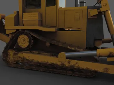 Bulldozer Low-poly 3D model Low-poly