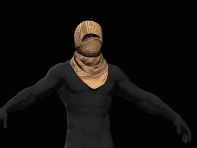 Military Shemagh Tactical Desert Scarf Low-poly 3D model