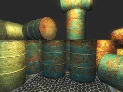 Barrel Pack Realistic  Low-poly 3D model