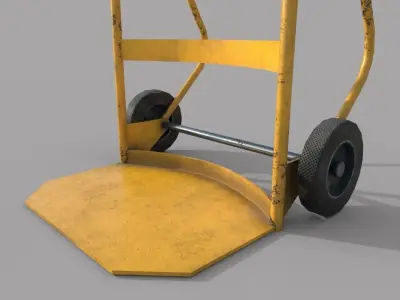 Hand Trolley Drumtruck  Low-poly 3D model