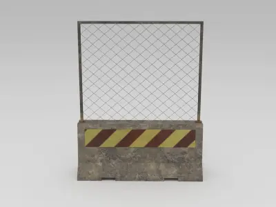 Concrete Barriers Low-poly 3D model
