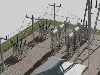 Substation Set 3 3D model