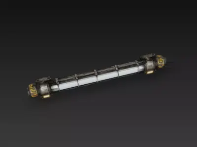 Industrial Sci-Fi Tube Light - Neon Lamp PBR Low Poly Game Ready Low-poly 3D model
