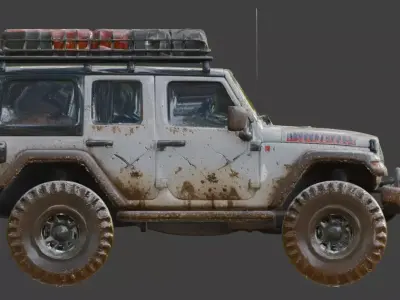Post Apocalyptic Off Road Jeep 3D Model v02 Low-poly 3D model