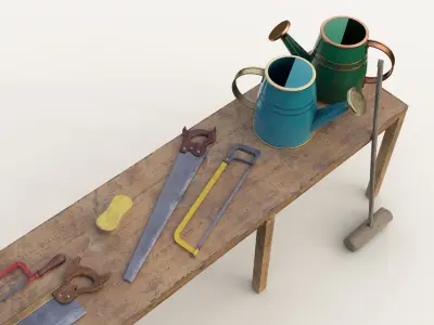 PBR Assets - Farm Tools Low-poly 3D model