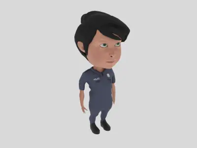 Cartoon Police Low-poly 3D model