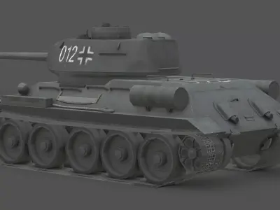 T-34-85 Germany Captured Variant Low-poly 3D model