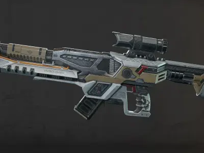 Futuristic Assault Rifle Low-poly 3D model purchase