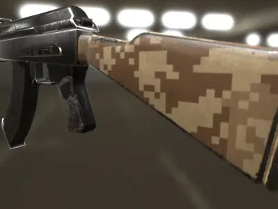 -AK47 ak - rifle in camouflage Free low-poly 3D model