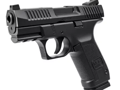 Sleek Black Handgun model pack Low-poly 3D model