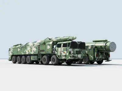 Chinese military ballistic missile weapons space weapon missiles 3D model