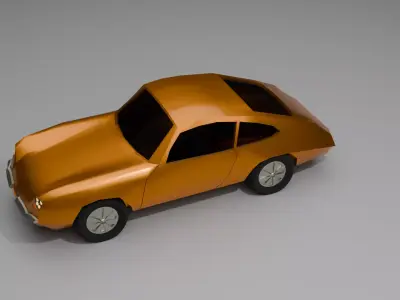 Stylized Low-Poly Vintage Car Antique Vehicle Game ready FBX OBJ Low-poly 3D model