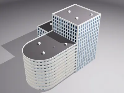Multi-storey building Low-poly 3D model purchase