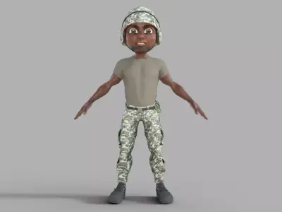 3D Cartoon Soldier 3D model