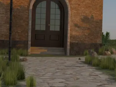Lush Village Landscape 3D model
