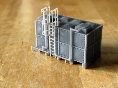 Model Railway Modern Depot 16000 Litre Water Tank 3D print model