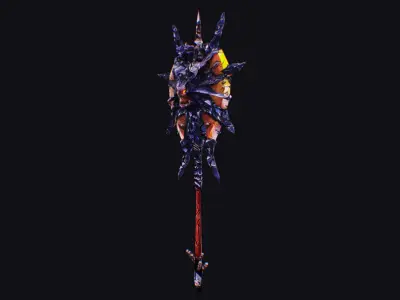 Axe Large Weapon Cutting Fantasy Melee Hatchet Dragon Head Low-poly 3D model purchase