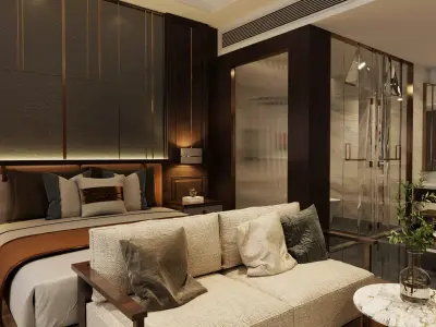 Bedroom Lounge Interior Scene 3D model