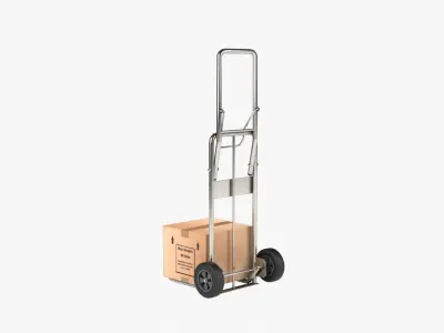 Hand Truck Low-poly 3D model 3
