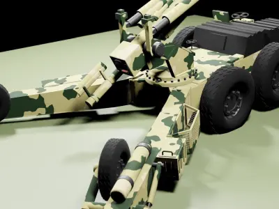 South African G5 Howitzer Free 3D model