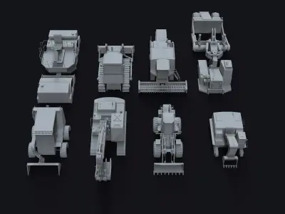 Loader Pack Low-poly 3D model