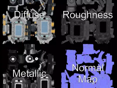 Futuristic Camera Device Model Pack Low-poly 3D model