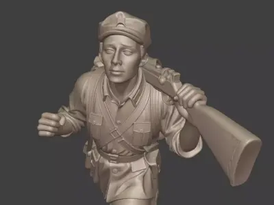 Military sculpture warrior  military battle war hero  soldier 3D print model 2