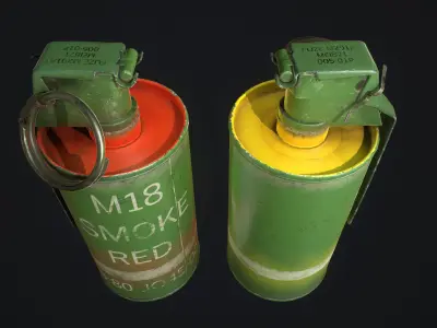 M18 Smoke Grenade Low-poly 3D model