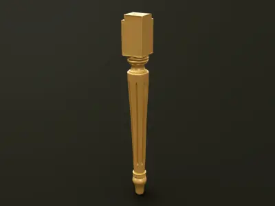Classic Baroque Style Wooden Chair leg Free 3D model purchase
