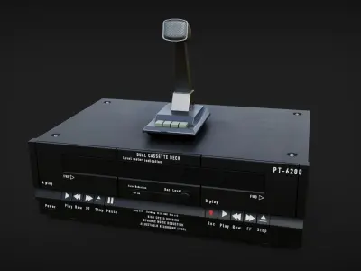 Tape and Deck recorder Low-poly 3D model