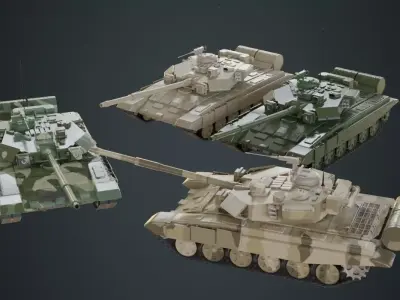 Tank 1A Low-poly 3D model