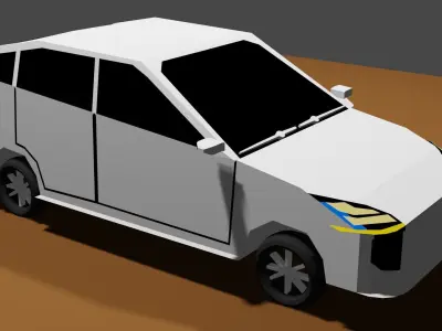 3D SUV Car 1a Low-poly 3D model