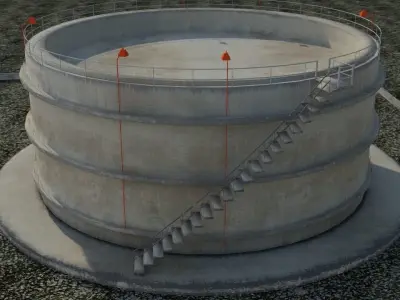 oil storage tank 3D model
