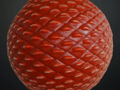 Red Reptile Lizard Scales Dragon Hide Material PBR Seamless Texture