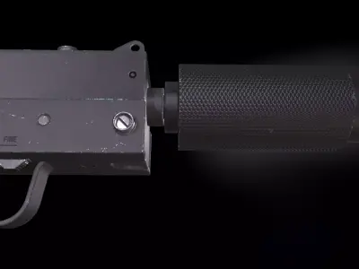 MAC 10 Submachine Gun Low-poly 3D model