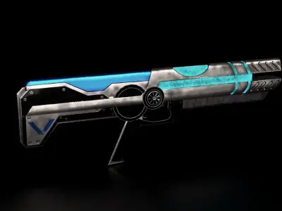 sci-fi gun 2 Low-poly 3D model