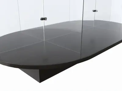 Store oval glass double sided display shelf 3D model