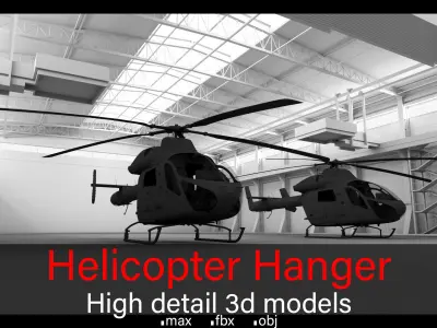 Helicopter Hanger-  Helicopters- High detail 3d models 3D model