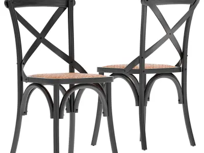 Carterville Solid Wood Dining Chair 3D model