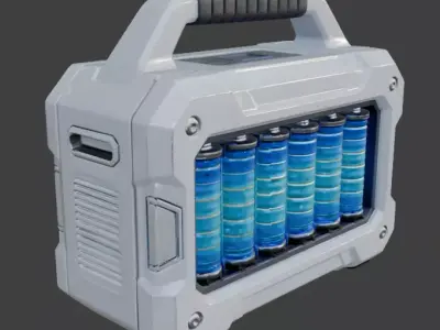 Futuristic Sci-Fi Portable Energy Generator 3D  Low-poly 3D model